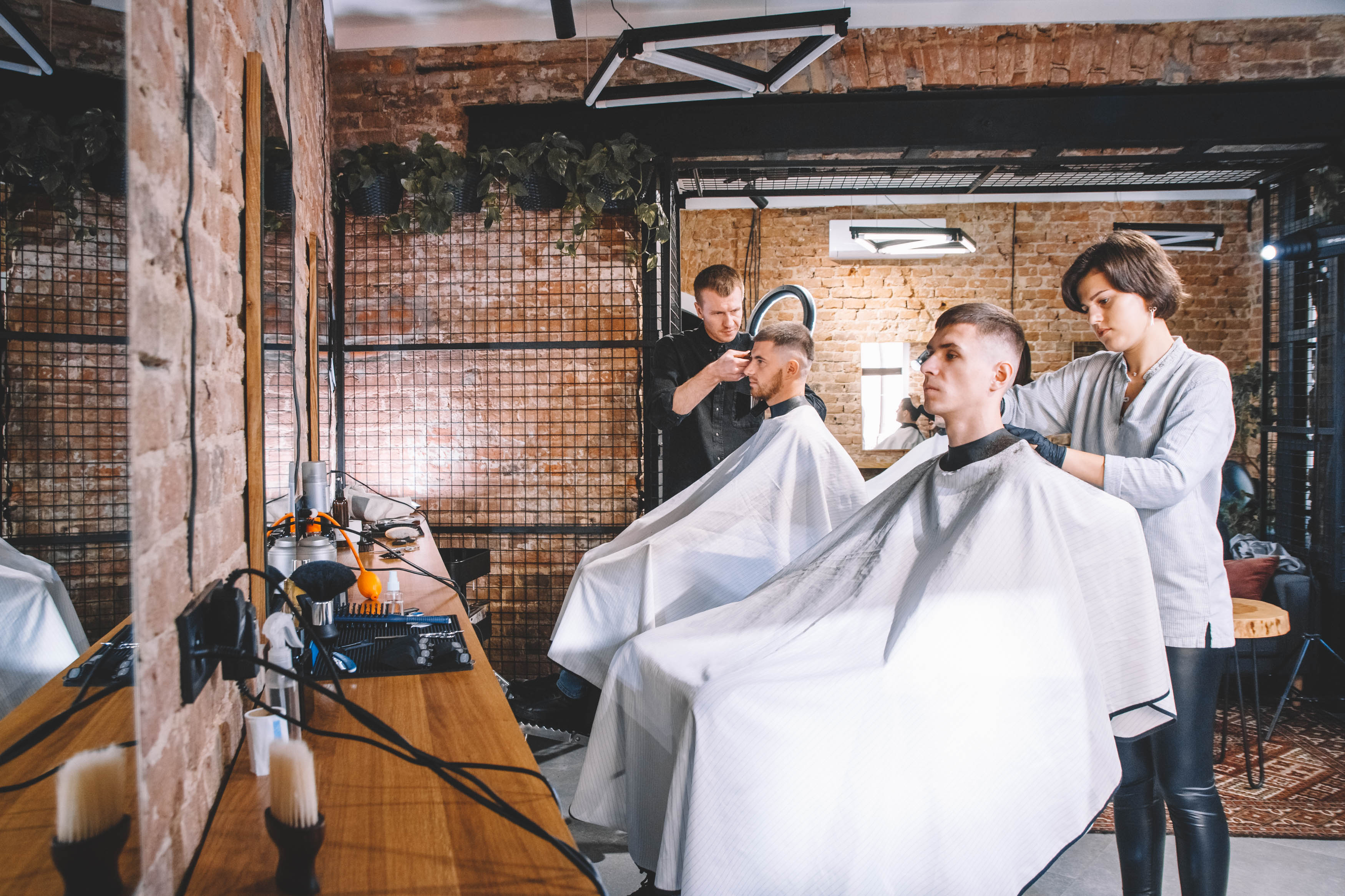 Barbers at work